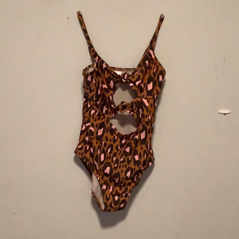 Leopard Print Cutout Swimsuit